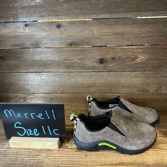New Little Kids Merrell Jungle Moc Gray Leather Comfort Shoes
